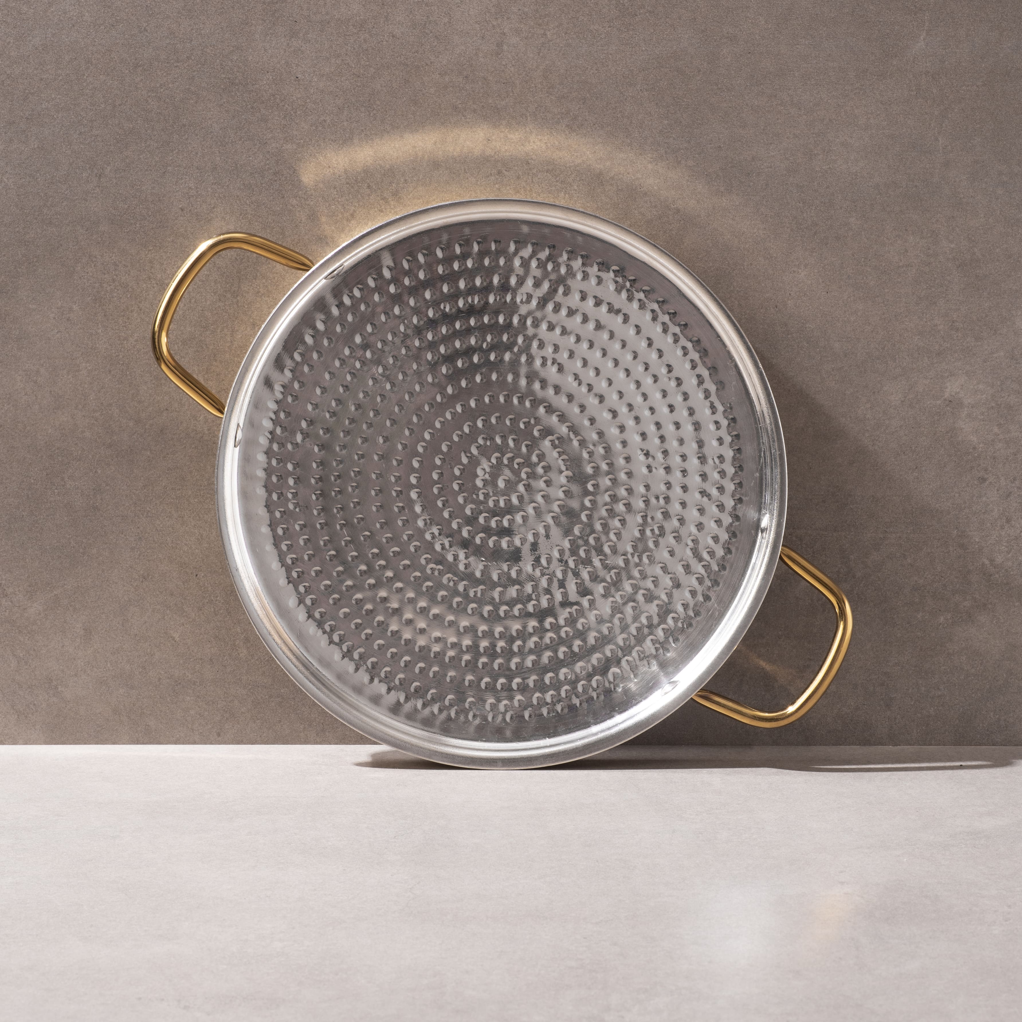 Brass Dosa Tawa with Insulated steel base with golden PVD coating handles- All Purpose Pan - Image 10