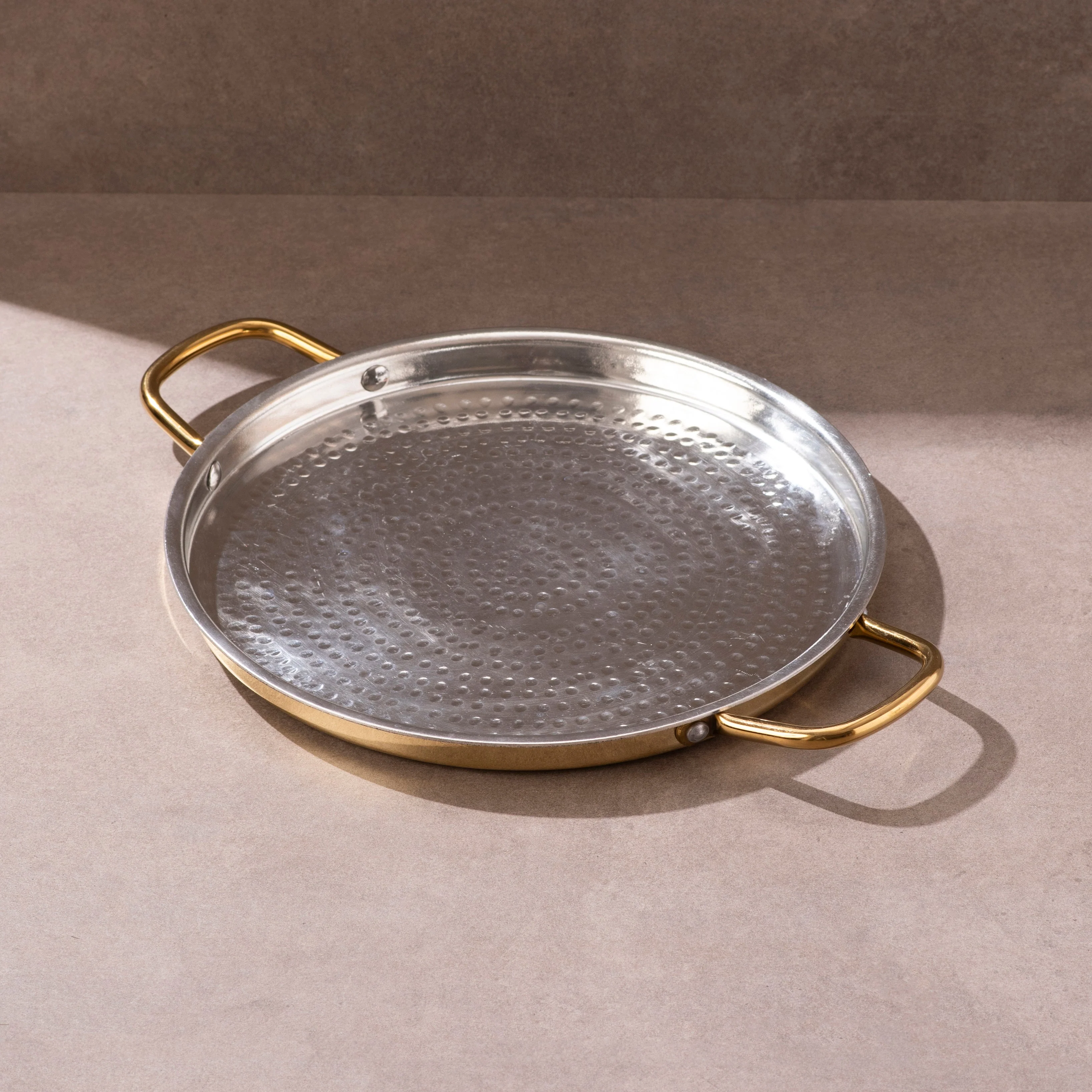 Brass Dosa Tawa with Insulated steel base with golden PVD coating handles- All Purpose Pan - Image 11