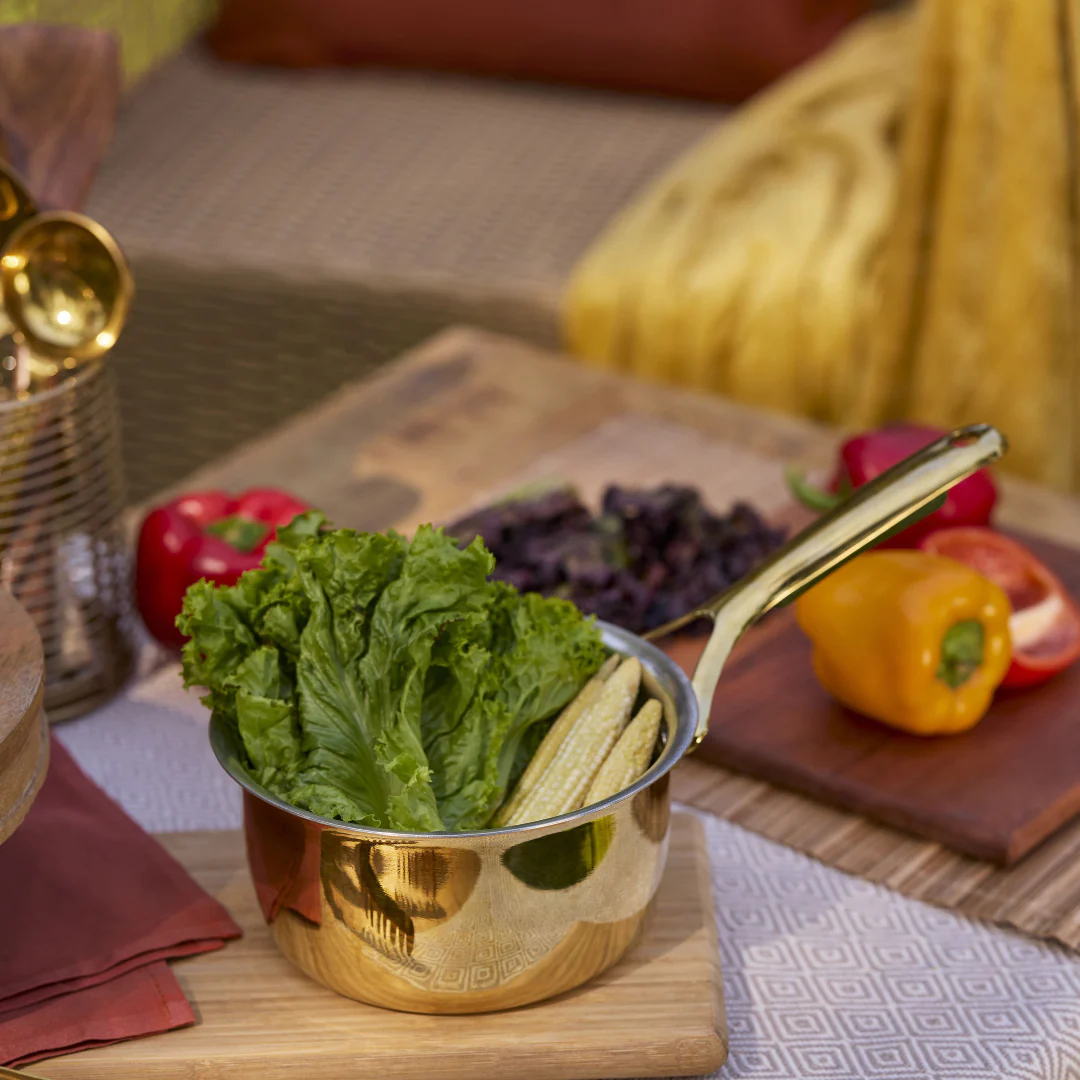 Chai Starter Kit (Brass Saucepan with Insulated handle + Brass Mortar and Pestle) - Image 11