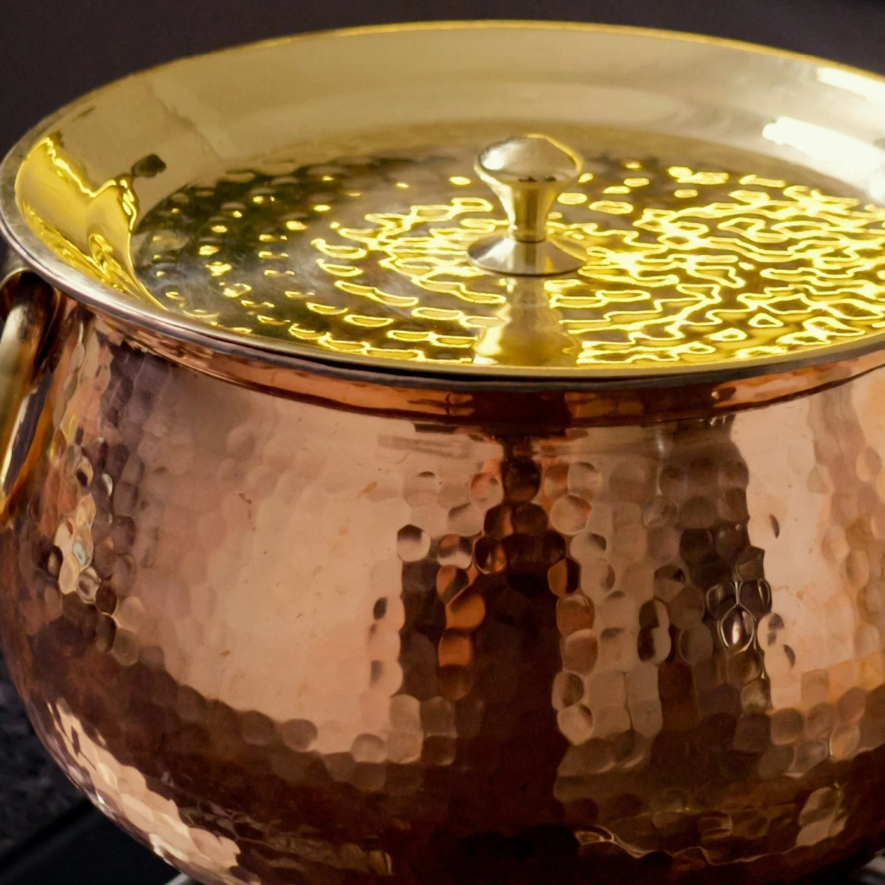Copper Deep Bottom Cooking Pot - Stew Pot/Dutch Oven (Copper Madurai Handi) - Image 9
