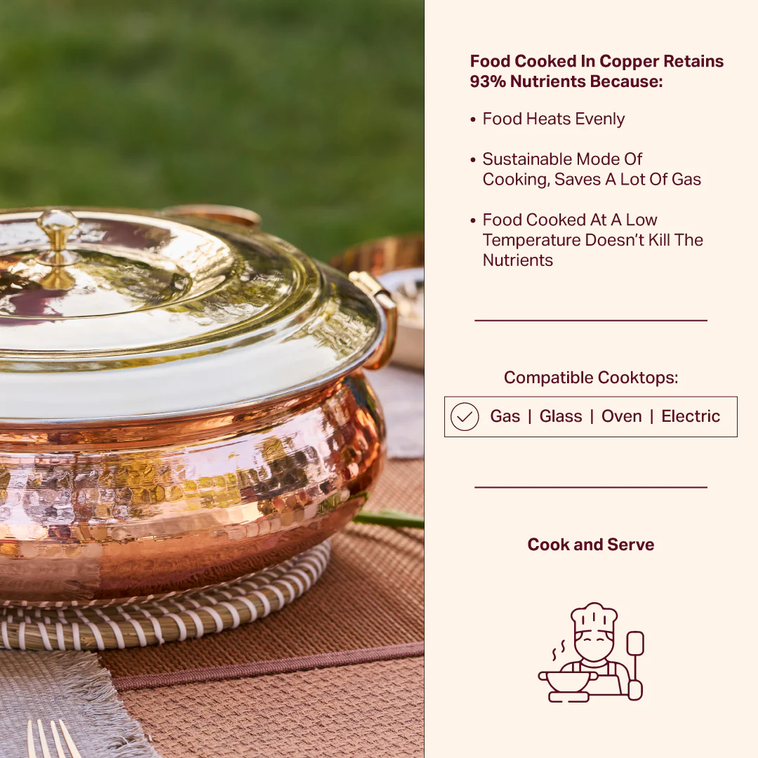 Copper Hammered Braiser - Copper Chafing Dish - Image 5