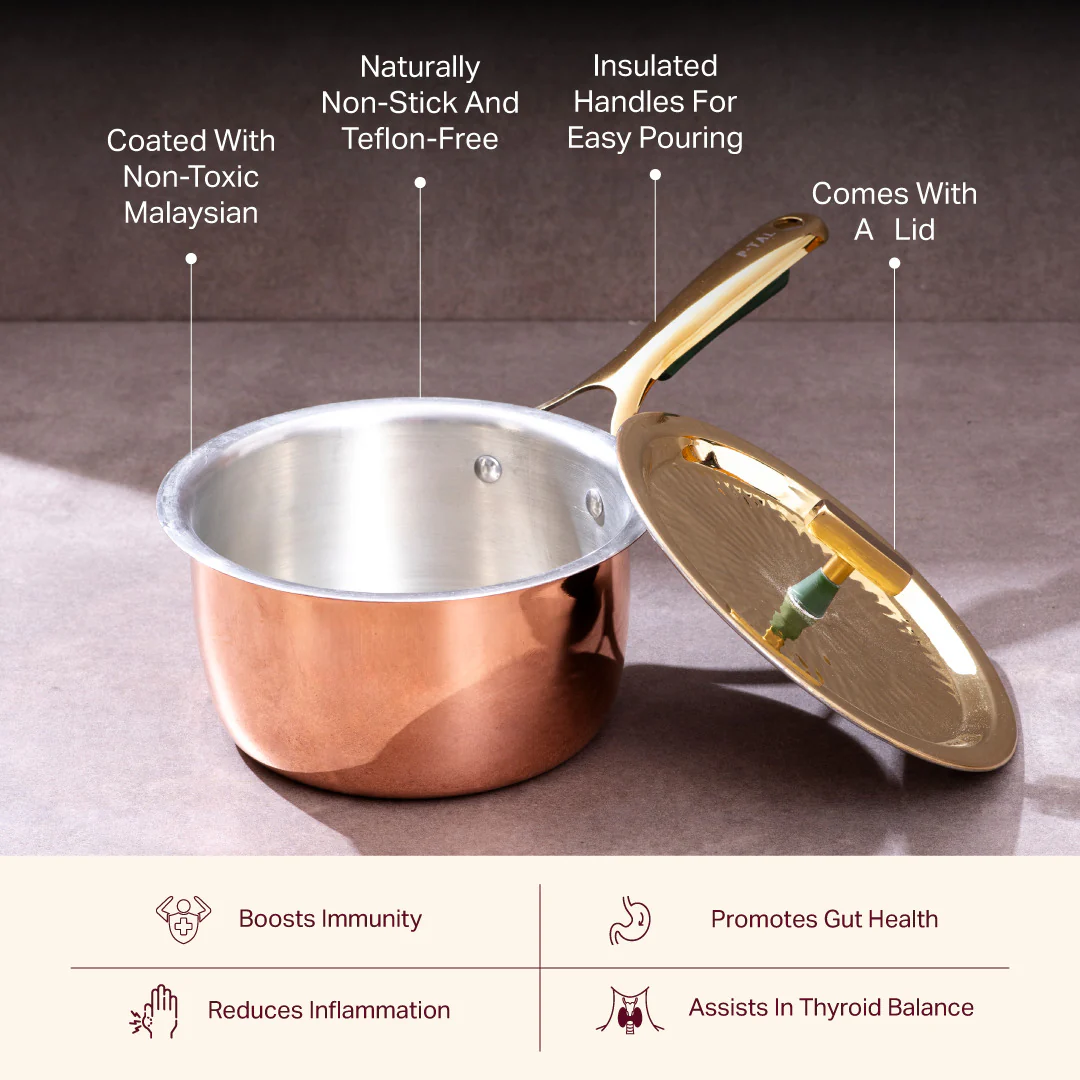 Copper Saucepan with Insulated Handle - Image 3