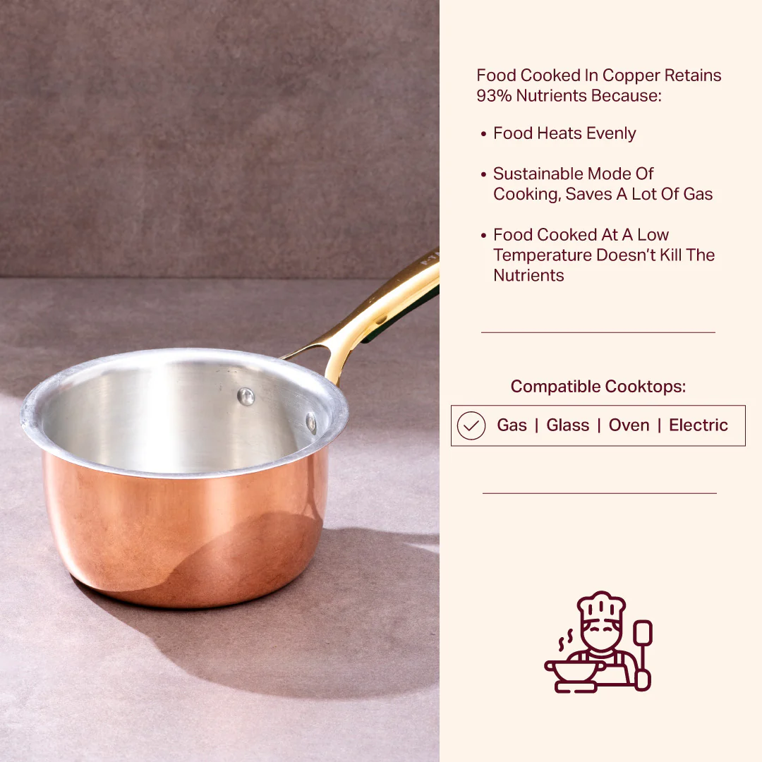 Copper Saucepan with Insulated Handle - Image 5